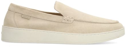 Manfield - Heren - Beige suède loafers - Maat 41