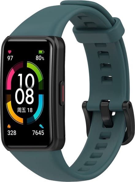 KELERINO. Siliconen bandje geschikt voor Huawei Band 6 - Groen