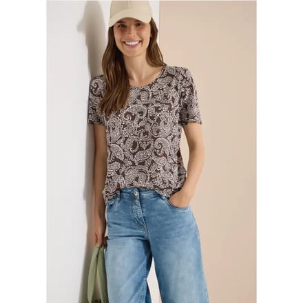 Shirt met ronde hals en patroon
