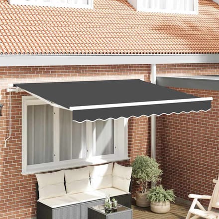 vidaXL - Vervangingsdoek - zonnescherm - voor - 3x2 - m - Antraciet - Polyester