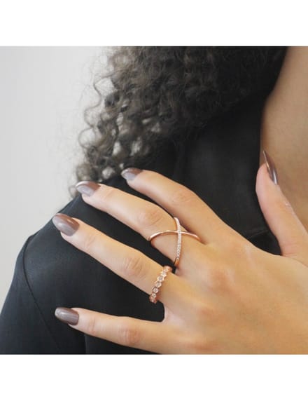 X Duo ring - Oostenrijks kristal