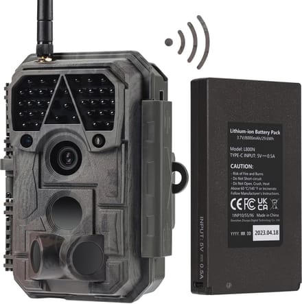 Wildcamera met Wifi en Nachtzicht - 48 MP, Oplaadbare Lithiumbatterij, Bewegingsmelder en Mobiele App