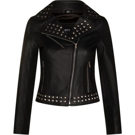 Gothic leren bikerjack voor dames met studs-Bilbao