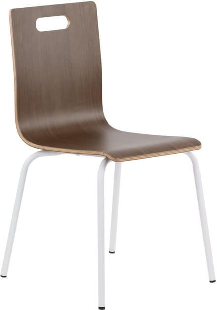 Stema WERDI A - Laminaten Stoel - Walnootkleur - Wit Frame