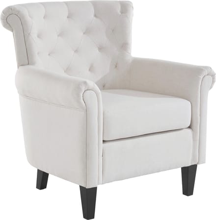 Cooper - Gestoffeerde Accent Stoel in CrÃƒÂ¨me Stof (92 x 82 x 80 cm)