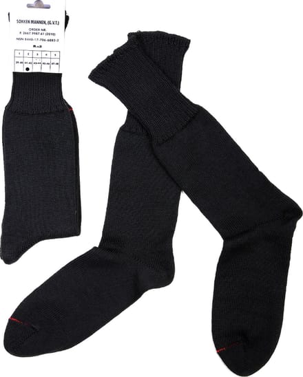 Leger sokken 70% wol - Zwart Zwart 41-42