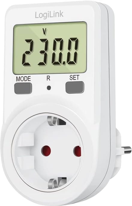 Energiekostenmeter - Stroommeter Wattmeter - Energieverbruik Meten - Groot LCD Display - 3600 W - Wit