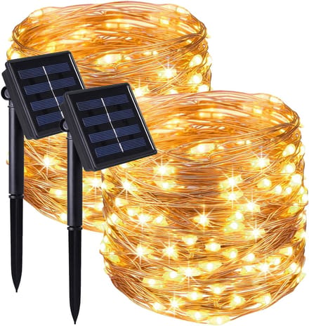 Set van 2 lichtsnoeren op zonne-energie 200LED SKINNY