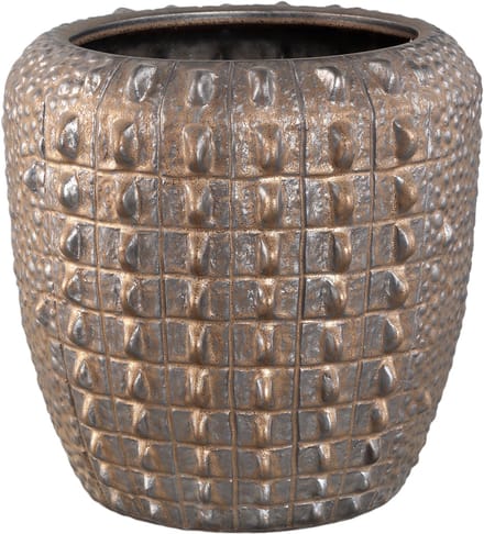 PTMD Crocco Bronze Ceramic Round Pot Croco Pattern L
