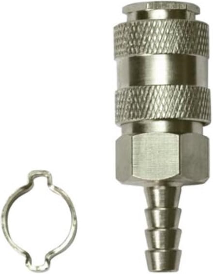 Stanley Koppeling Ø 8 x 13 mm, luchtslang koppeling metaal, snelle aansluiting voor persluchtsystemen, geschikt voor garage, werkplaats, compressor