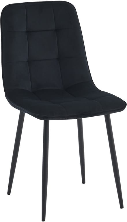 Colenis Bloqs Eetkamerstoel – Zwart – Velvet – Set van 2