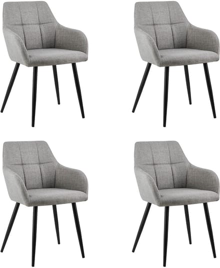 Set van 4 Kick eetkamerstoel Nova - grijs