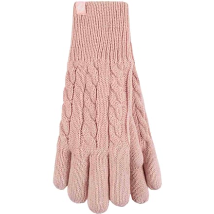 Dames Kabelgebreide 2.3 Tog Fleece Gevoerde Thermische Winterhandschoenen