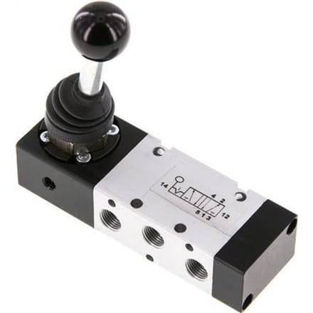 5/2 G1/8'' Handbediend Hefboom Ventiel Ventiel Detent -0.95-10bar/-13.2-140psi