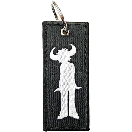 Jamiroquai-logo sleutelhanger met dubbelzijdige patch One Size zwart/wit