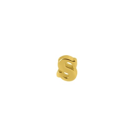 Goud Plated Oorknop Letter s