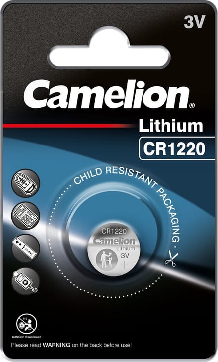Camelion CR1220 Lithium Knoopcelbatterij – 3V – 38mAh – 1 Stuk