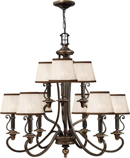 Hinkley LED Kroonluchter | 9X E14 Max 40W | Dimbaar | Olde Bronze