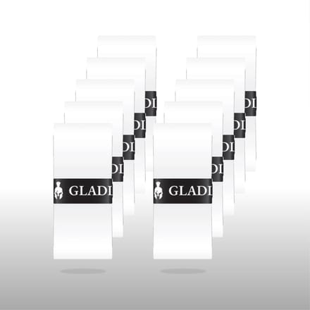 Gladiator Racket Overgrips - wit - 10 stuks - extra comfortabel - tennis - padel - pickleball