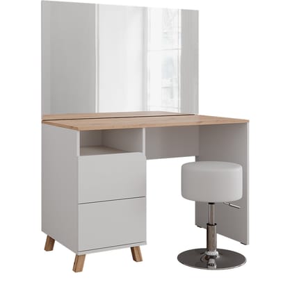 Vicco Karen Kaptafel – 110 cm met kruk Wit/Kunstnijverheid