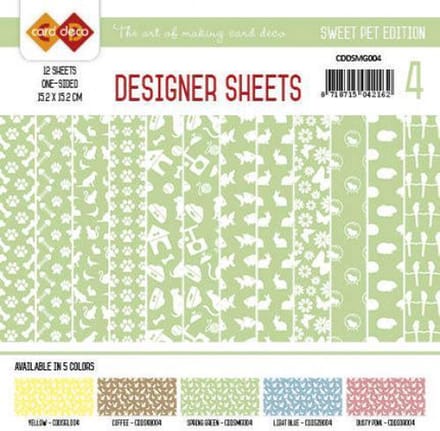 Card Deco - Designer Vellen - Sweet Pet- Meigroen