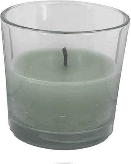 Cactula leuke buitenkaars in glas | Jade | 16 x 15 cm | met extra dikke brandlont - M