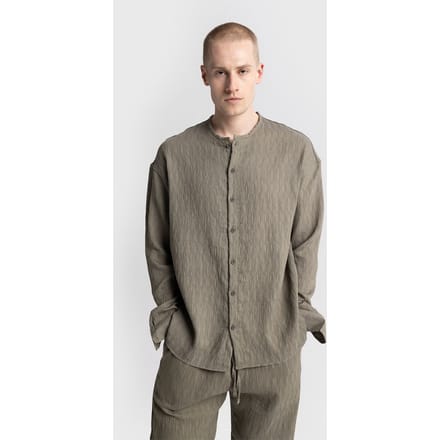 Geweven Lange Mouw Crewneck Shirt