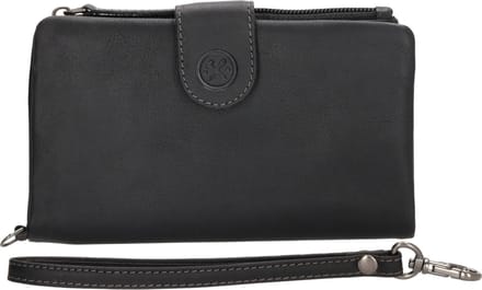 Hide & Stitches Japura Portemonnee - 100% Leer - Zwart