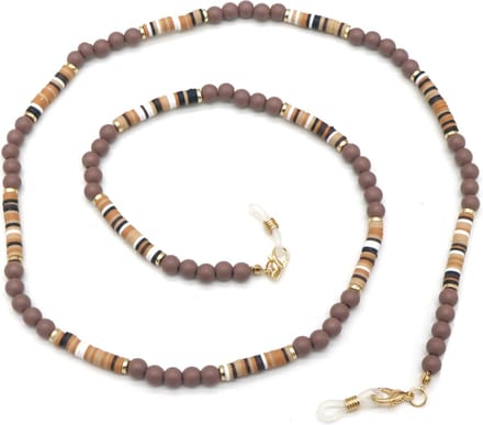 Brillenkoord met Kralen - Ketting voor Zonnebril - Bruin