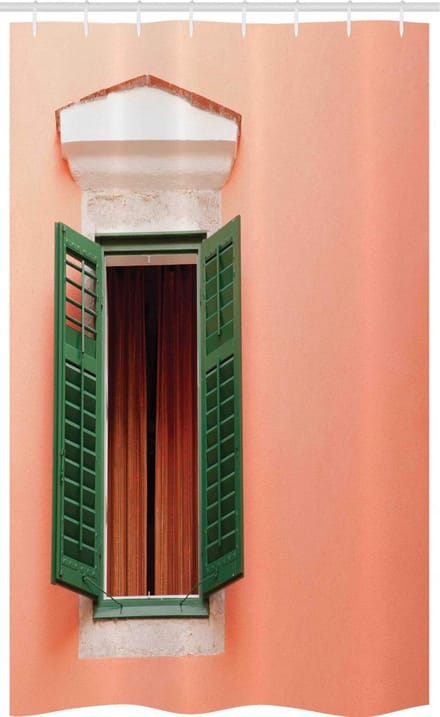 ABAKUHAUS douchegordijn – 120 x 180 cm – multicolor oranje/groen/wit