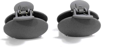 Haarklemmen 4 cm siliconen grijs 2 stuks.