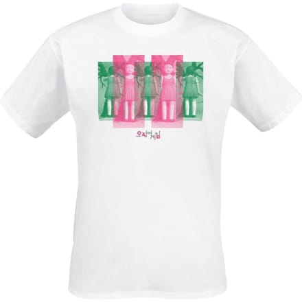 Squid Game T-shirt - Doll Panels - XL - voor Mannen - wit