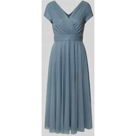 Midi-jurk met V-hals en tailleband