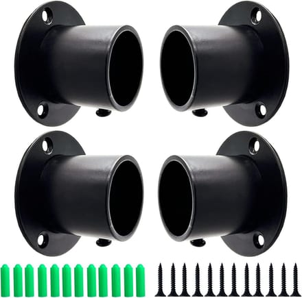 Zware Kaststanghouders RVS Zwart met Bevestigingsschroeven (4 Stuks)