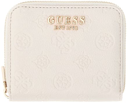 GUESS portemonnee Ella Logo SLG Zip Around Stone Logo crème