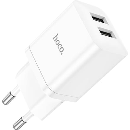 Hoco N25 Smartphone Oplader 2x USB - Universeel - Wit