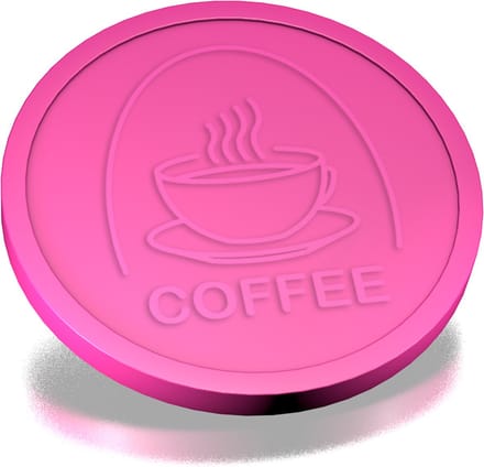 CombiCraft Reliëfmunten koffie neon roze - 250 stuks