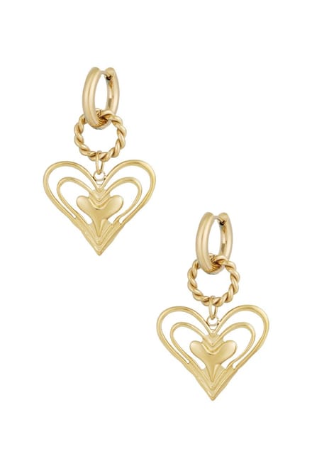 oorbellen what's love - Goud kleur kleurig