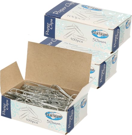 Paperclips - 500x stuks - groot - 50 mm - bureau accessoires