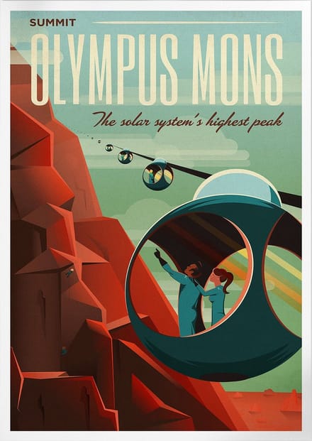 Summit Olympus Mons | Space, Astronomie & Ruimtevaart Poster | A3: 30x40 cm