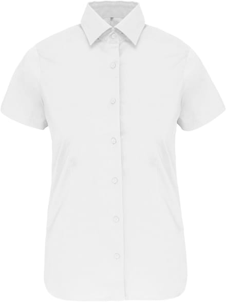 Kariban Dames stretch blouse korte mouwen K532 - White - XL