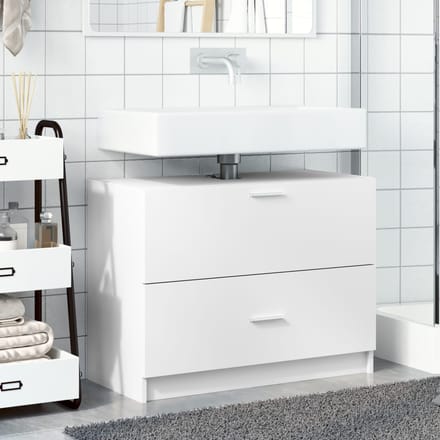 vidaXL - Wastafelkast - 78x37x59 - cm - bewerkt - hout - wit