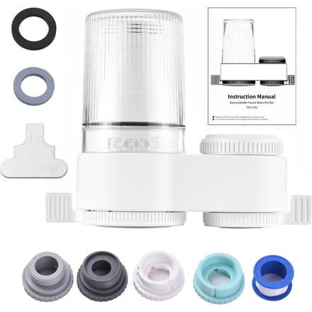 Universeel Waterfilter voor Keukenkraan 7-Staps Zuivering Terugspoeling Zelfreinigend Filter Eén Stap wit
