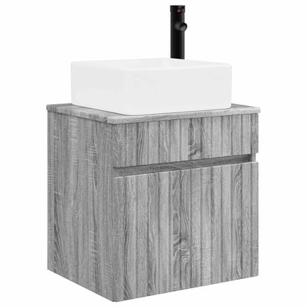 vidaXL Wandgemonteerd wastafelmeubel Grijs Sonoma 49 x 41 x 80 cm