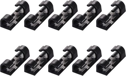 *** 40 Stuks Kabel Clips - Kabel Houder - Zelfklevend - Kabelbinder - Zwart - van Heble® ***