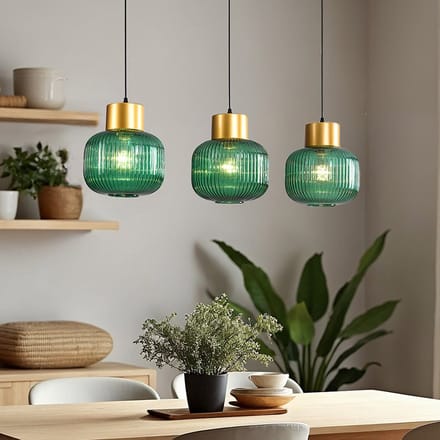LumenXL Hanglamp 3-lichts - groen glas - Inya
