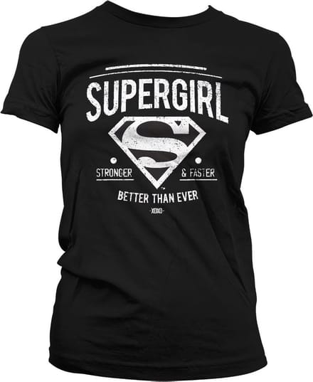 DC Comics Supergirl Dames Tshirt -XL- Strong & Faster Zwart