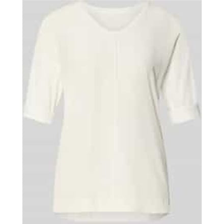 T-shirt met mouwomslag en ronde hals