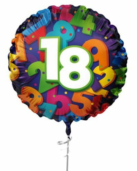 Folieballon ’’18’’ (45cm) - verjaardag - geschikt voor helium