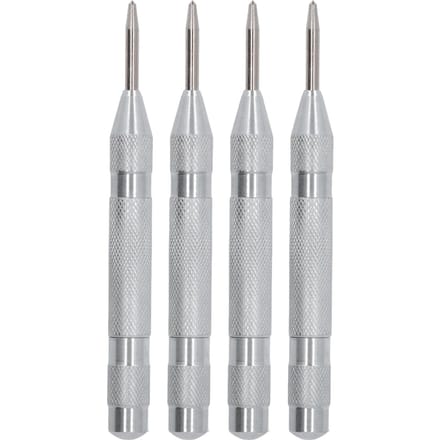 4 Pièces Pointerau Automatique Acier Haute Vitesse 5 Pouces Kit d'Outils pour Installation Maintenance argenté